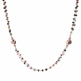 Collana Lunga Rosario con Pepite Lucide e Tormalina Multicolore