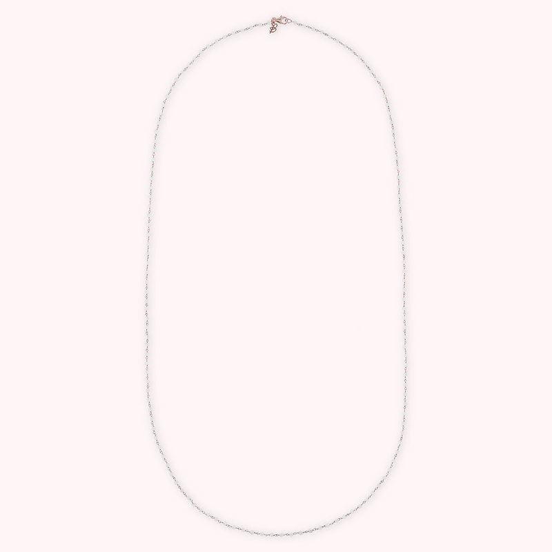 Rosary Necklace with White Quartzite Natural Stone