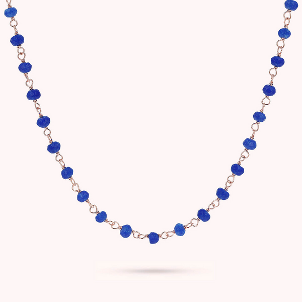 Collana Rosario con Pietra Naturale Agata Blu