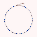 Rosary Necklace with Blue Agate Natural Stone