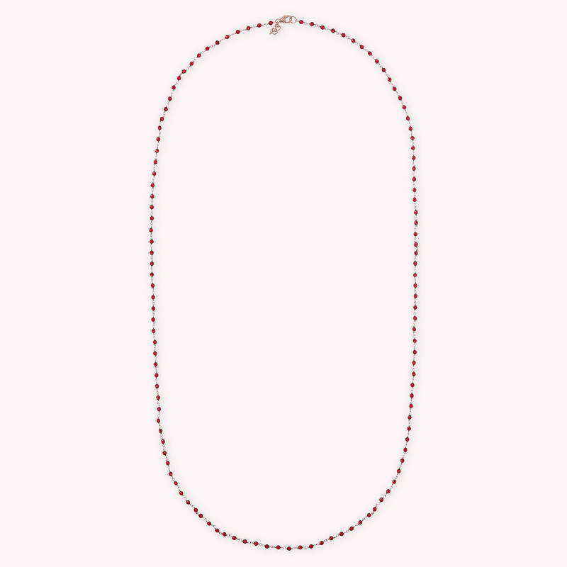 Collana Rosario con Pietra Naturale Agata Rossa