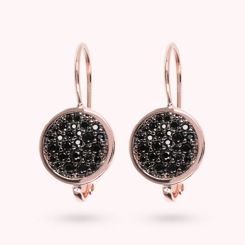 Round Pavé Pendant Earrings