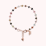 Bracelet Chapelet avec Pierre Tourmaline Multicolore