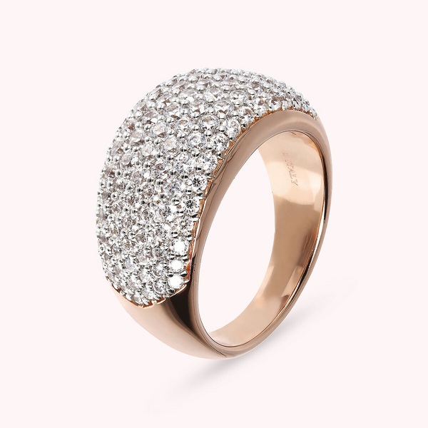 Ring with Pavé in Cubic Zirconia