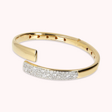 Golden Contrarié Bracelet with Pavé in Cubic Zirconia