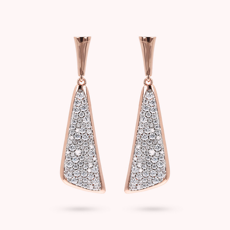 Boucles d'Oreilles Pendantes Vela Pavé en Cubic Zirconia