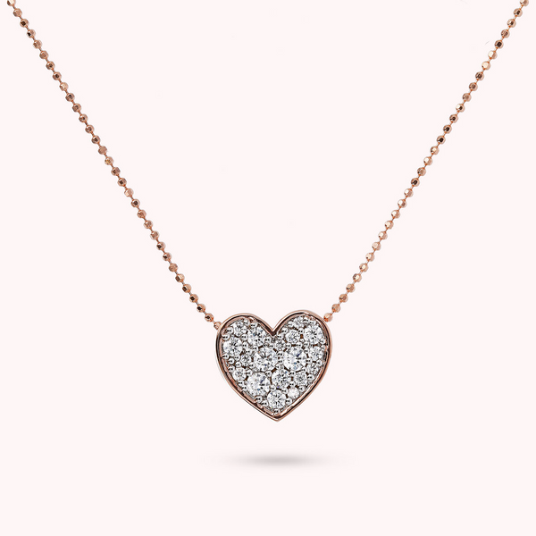 Collana con Pendente a Cuore Pavé in Cubic Zirconia