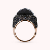 Bague Chevalier avec Onyx Noir et Nano Cristaux Bleus