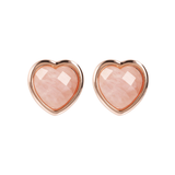 Lobe Heart Earrings in Natural Stone