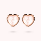 Lobe Heart Earrings in Natural Stone