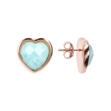 Lobe Heart Earrings in Natural Stone