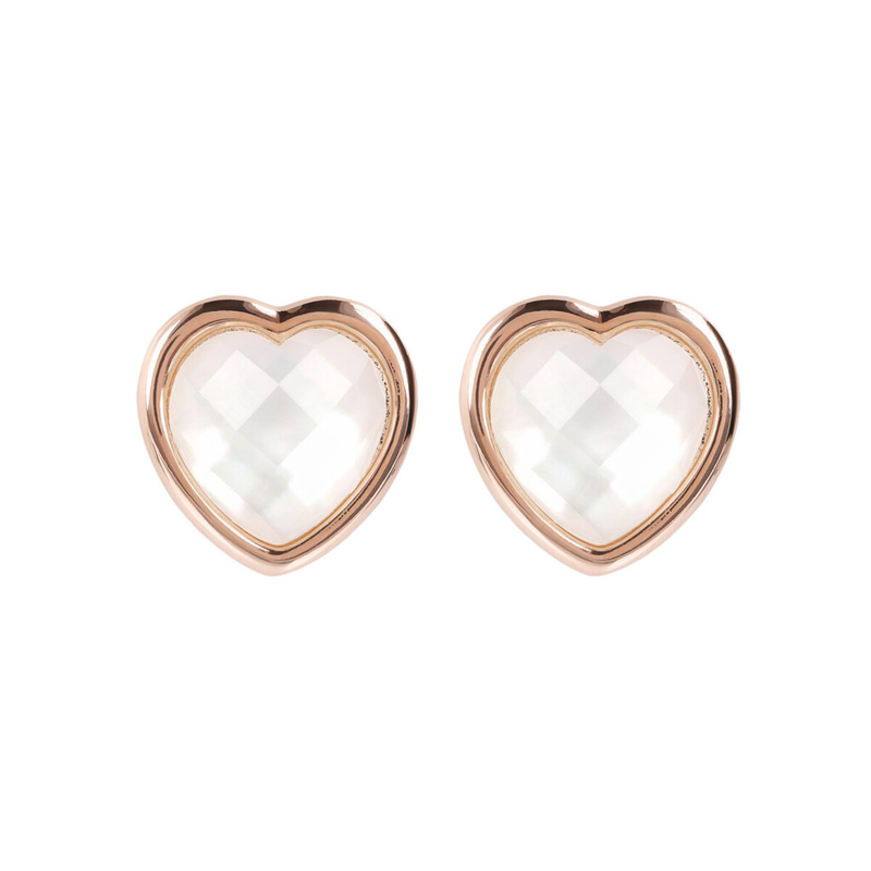 Lobe Heart Earrings in Natural Stone