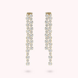 Golden Tennis Double Earrings with Cubic Zirconia