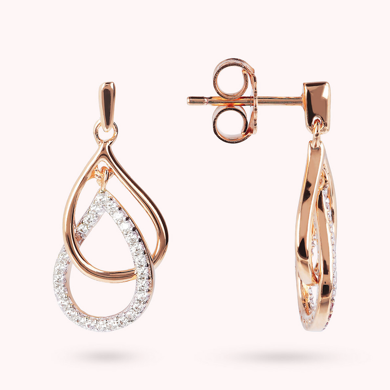 Pavé Double Drop Earrings in Cubic Zirconia