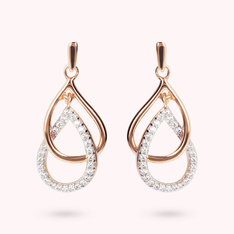 Pavé Double Drop Earrings in Cubic Zirconia