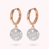 Hoop Earrings with Pavé Pendant in Cubic Zirconia