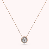 Necklace with Round Pavé Pendant in Cubic Zirconia