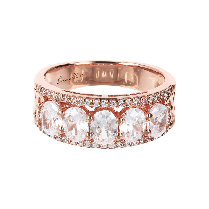 Riviera Ring with Light Points in Cubic Zirconia