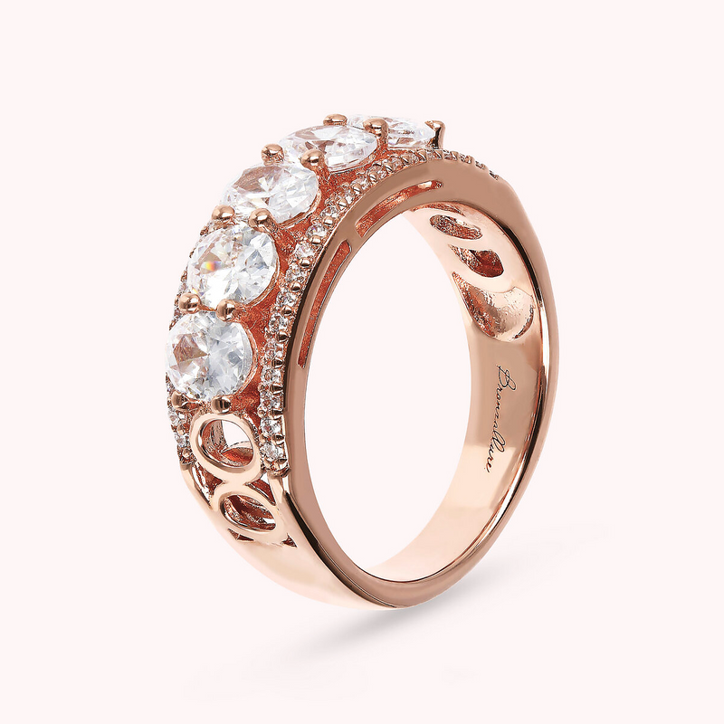 Riviera Ring with Light Points in Cubic Zirconia