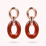 Pendant Earrings with Oval Natural Stones