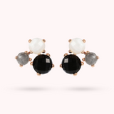 Trilogy Stud Earrings with Natural Stones