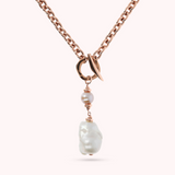 Tie Necklace with Freshwater Cultured Pearls