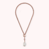 Tie Necklace with Freshwater Cultured Pearls