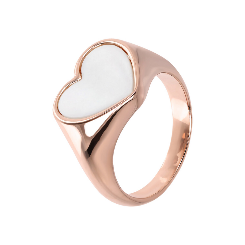 Chevalier Ring with Natural Stone Heart