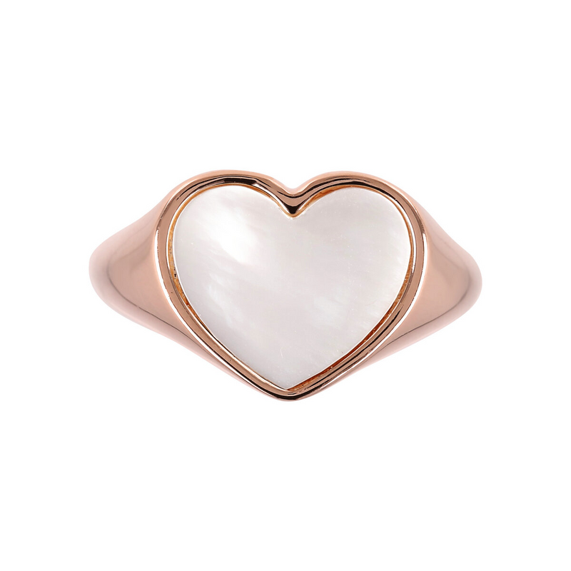 Chevalier Ring with Natural Stone Heart