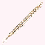 Golden Multistrand Bracelet with Elongated Forzatina Chain