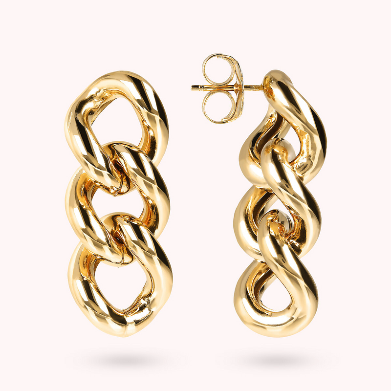 Golden Grumetta Chain Pendant Earrings