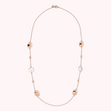 Collana Lunga con Pepite Lucide in Golden Rosé e Perle d'Acqua Dolce Ø 17 mm