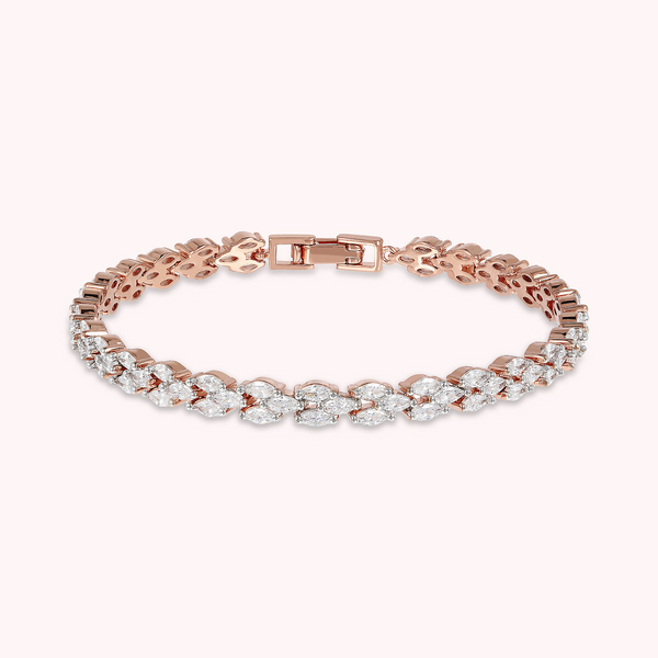 Bracciale Tennis Design Treccia con Cubic Zirconia