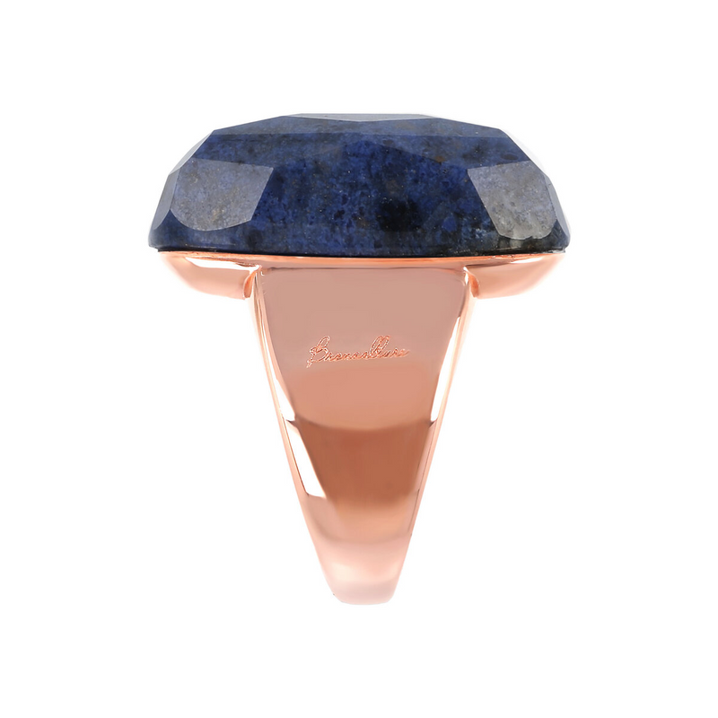 Chevalier Ring with Rectangular Natural Stone