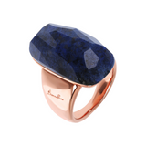 Chevalier Ring with Rectangular Natural Stone