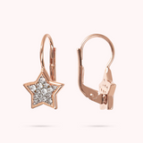 Pendant Earrings with Star in Cubic Zirconia