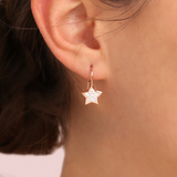 Boucles d'Oreilles Pendantes avec Étoile en Cubic Zirconia