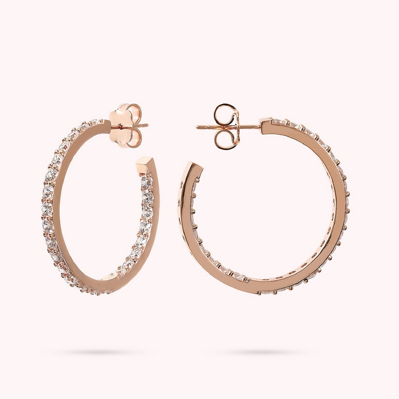 Large Hoop Earrings with Cubic Zirconia