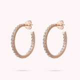 Large Hoop Earrings with Cubic Zirconia