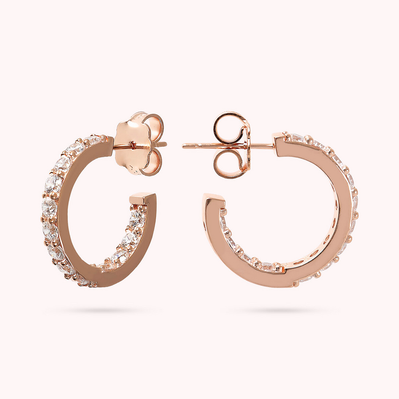 Small Hoop Earrings with Cubic Zirconia