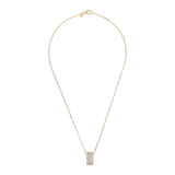 Golden Forzatina Chain Necklace with Pavé Pendant in Black Spinel or Cubic Zirconia