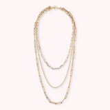 Multistrand Golden Necklace with Forzatina Chain and Grumetta