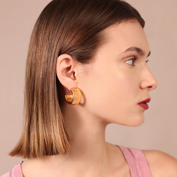Boucles d'oreilles créoles bombées dorées