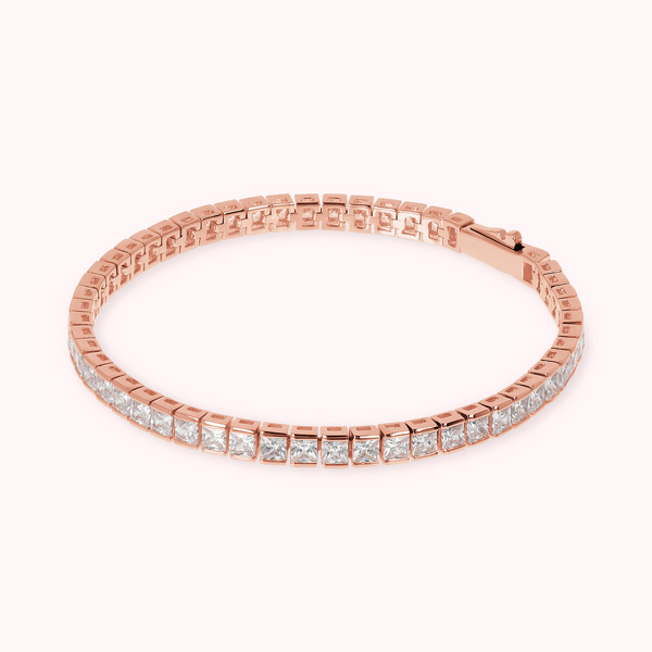 Bracciale Tennis con Cubic Zirconia Forma Quadrata