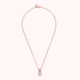 Forzatina Chain Necklace with Triple Strand Pavé Pendant in Cubic Zirconia