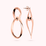 Pendant Earrings with Oval Link with a Sinuous Design