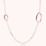 Long Chain Necklace Elongated Forzatina with Asymmetrical Links Station