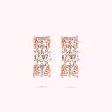 Bicolor Hoop Earrings with Cubic Zirconia