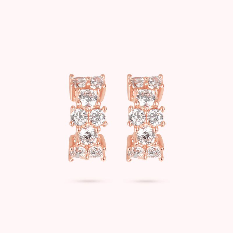 Bicolor Hoop Earrings with Cubic Zirconia