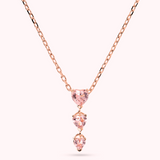 Three Graduated Hearts Necklace in Cubic Zirconia